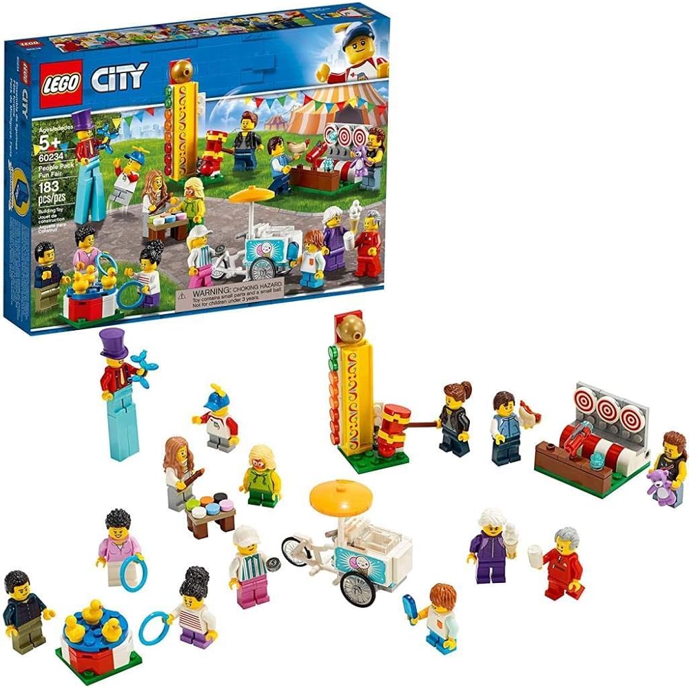 LEGO City Mini Figure Set Fun Festival 60234 Building Blocks Toy for Boys with Car