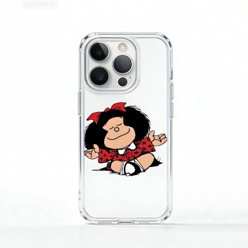Cute M-Mafalda C-Cartoon   Phone Case For iPhone 17 16 15 14 13 12 11 Mini Pro Max Plus Transparent Cover
