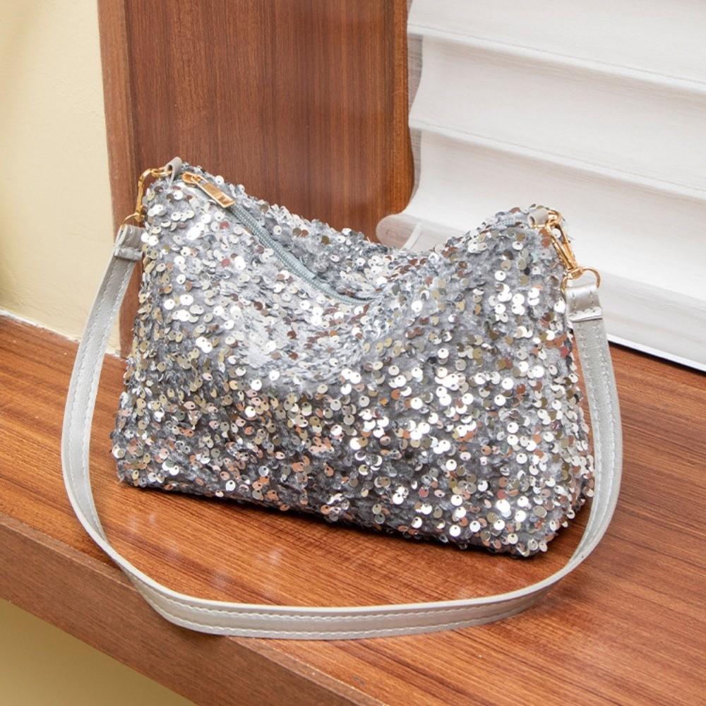 Fashion Versatile Sequined Shoulder Bag Luxury Large Capacity Underarm Bag Shiny Women's Handbag for Women Underarm Bag