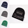 Knitted Hat For Men And Women With Queen Crown Pattern For Autumn Winter Warmth