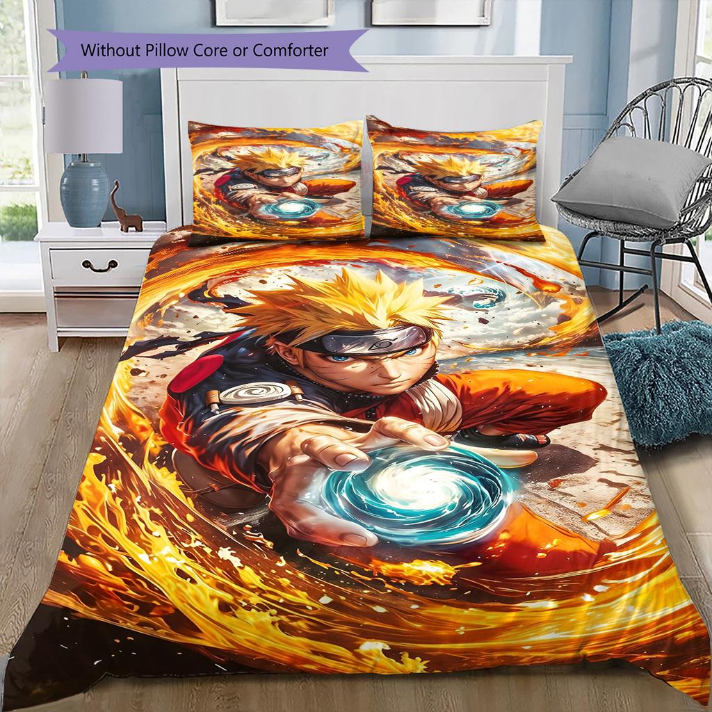 Cartoon Pattern Bedding Quilt Set Quilt Cover Pillowcase Home Decoration Birthday Gift (1 * duvet cover + 2 * pillowcase, without core)
