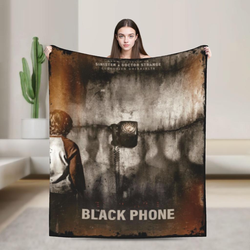 Black Phone 2 Movies Blanket Picnic Flannel Bedding Throws For Couch Chair Soft Warm Custom Quality Bedspread Birthday Gift