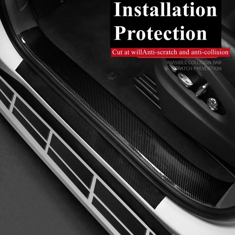 3/5/10M Carbon Fiber Car Stickers Auto Door Threshold Trunk Protective Strip Anti Scratch Tape Waterproof Decal Auto Accessories