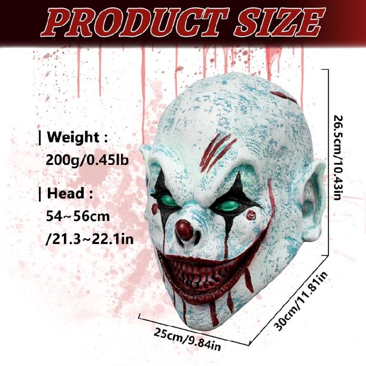 Themed Party Horror Mask Full Head Latex Costume Face Cover With Performer Styling for Seasonal Cosplay Looks and Character Wear Use