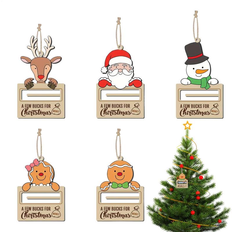 Weihnachts-Geldhalter-Schmuckstücke Bargeldhalter Weihnachts-Geldklammer Weihnachts-Geldhalter-Dekoration 5 Stück Weihnachtsbaum