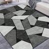 Modern Gray Geometric Non-Slip Area Mat, Durable Polyester, Absorbent, Ideal for Living Room and Bedroom Decor, Hand Wash Only