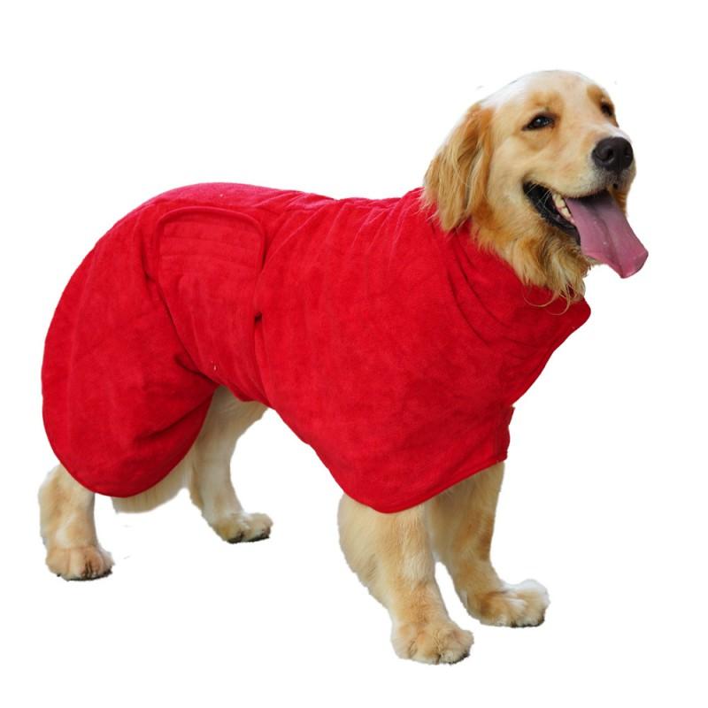 Quick-Dry Microfiber Dog Bathrobe Small To Large Breeds - Absorbent Pet Towel Coat Use Style