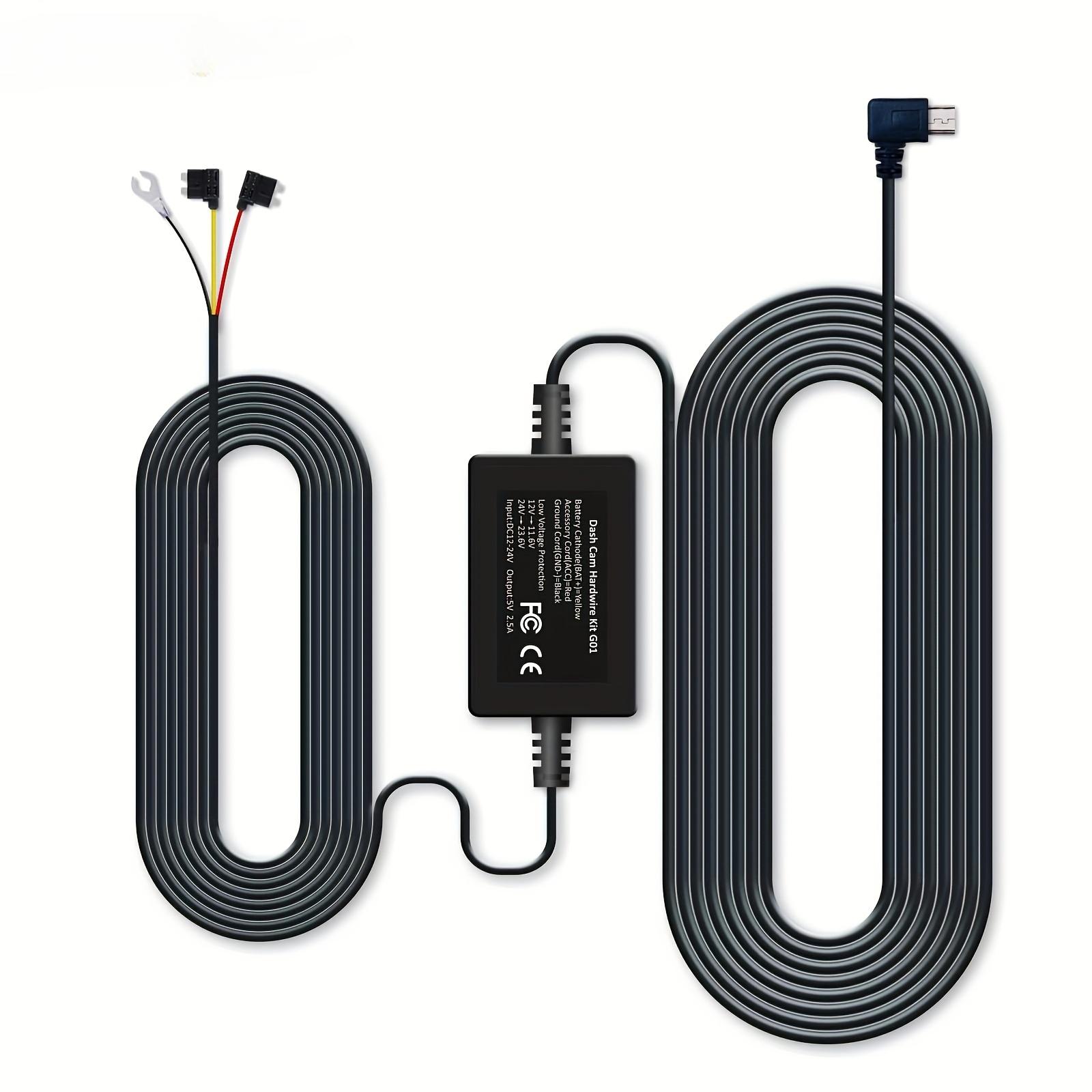 

Комплект для проводного подключения видеорегистратора с круглосуточным мониторингом парковки и записью с интервальной съемкой - 12В-24В к 5В/2А, интерфейс Mini USB (Длина 11,5 футов) чёрный