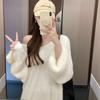 Women's Off-Shoulder Mohair Knit Sweater - Soft, Loose, and Stylish for Autumn/Winter