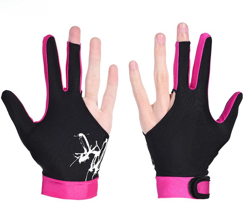 Guantes de billar unisex de tres dedos, sin dedos, ambidiestros, paquete individual