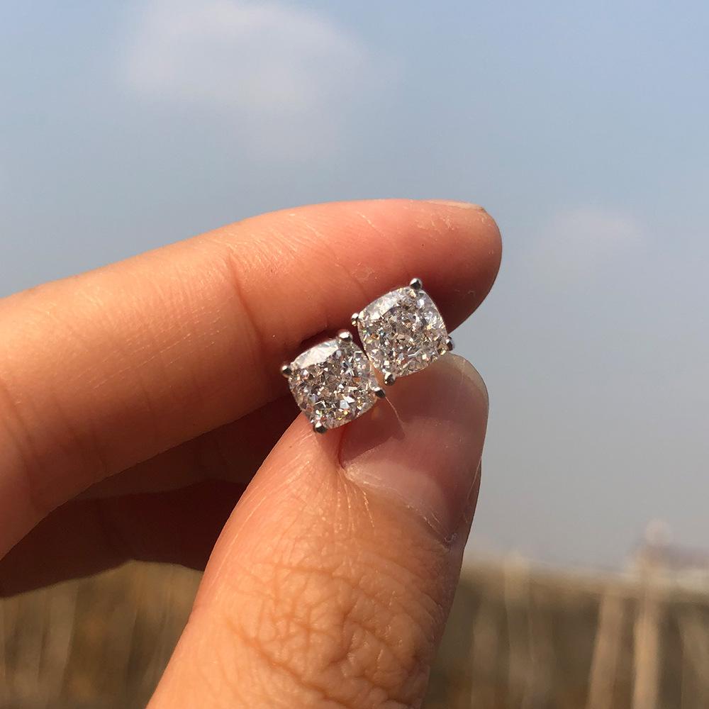 Tancise Jewelry Forma Clasica de Perna 6*6mm 7A Zircon Cercei Argint Sterling 925 Bijuterii Cercei Fete.