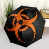 1pc Biohazard Symbol Automatic Folding Umbrella, 8 Ribs for All-Season Use, Portable for Travel & Outdoor Activities, Playful Design A0819083