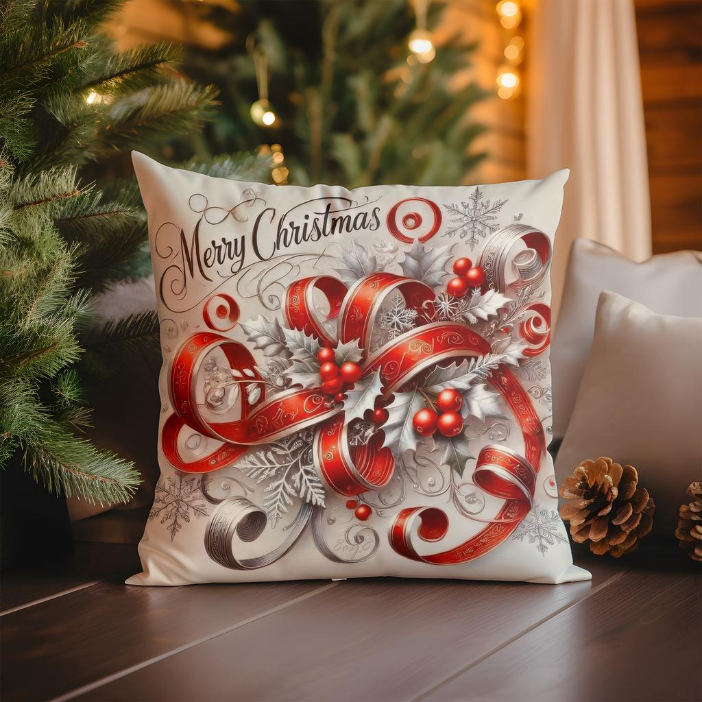 Home Decor Glowing Christmas Tree Pillow: Merry Christmas Pattern Cushion Cover Suitable for Sofa Bedroom Car Pillow Cover