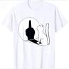 Middle Finger Cat Stateunisext Cat Funny Tshirt Regular Short Sleeve Tops Oneck Unisex Unisex Cotton Tshirt Summer Shirts Top