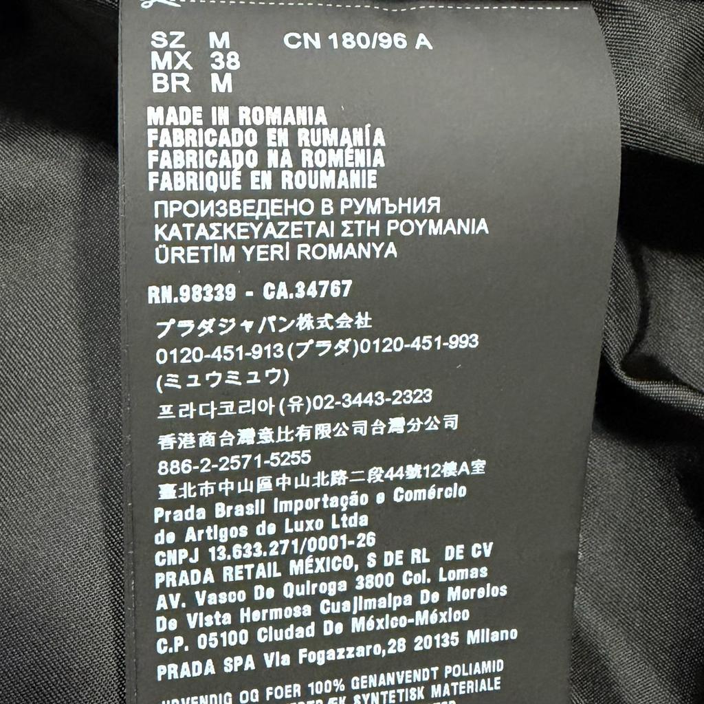 Prada RE-NYLON® Jacket Black Men's Size M Model SGB804