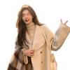 Su Jiu'er Women's 2024 Mid-Length Double-Sided Wool Coat - High-End Gray Autumn/Winter Outerwear