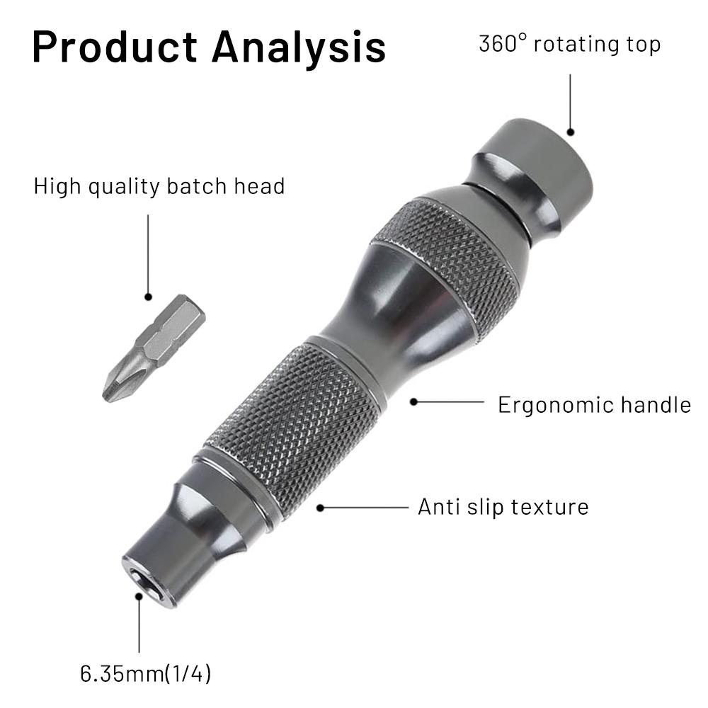 6.35mm Bits Holder Aluminum Alloy Handle for Shank 1/4" Bit Mini Screw Bit Holder Screwdriver Repair Tool