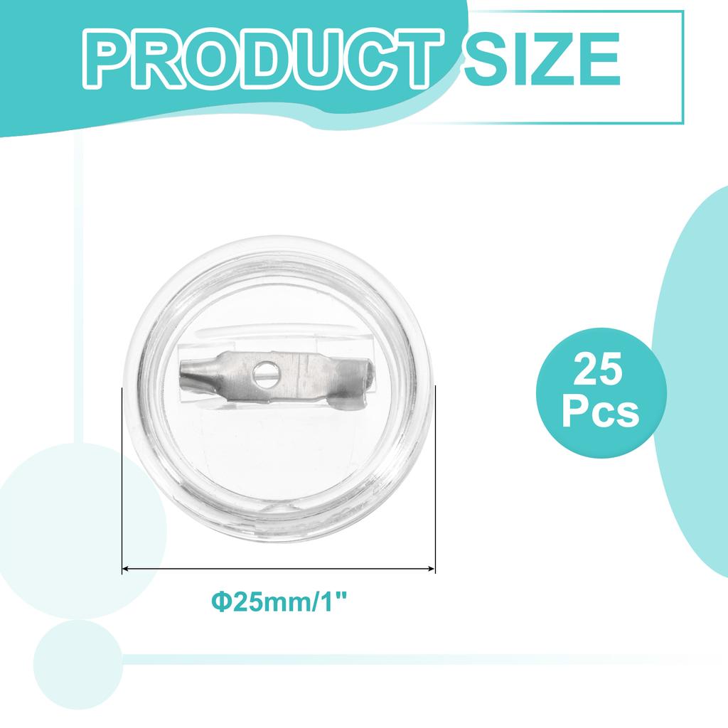 12/25/50Pcs Blank Buttons Pin Button Maker Badges 25/37/38/44/58/79MM Sewing Acrylic Clear for DIY Crafts Photo Pin on Hats Bags