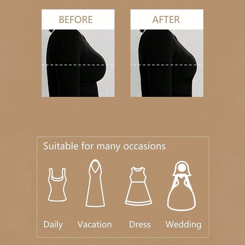 1 Coppia Reggiseno Sollevante a Forma di Cucchiaio Con Spalline Per Anti-Rilassamento, Raccoglitore Invisibile e Senza Cuciture, Patch Toracica in Silicone