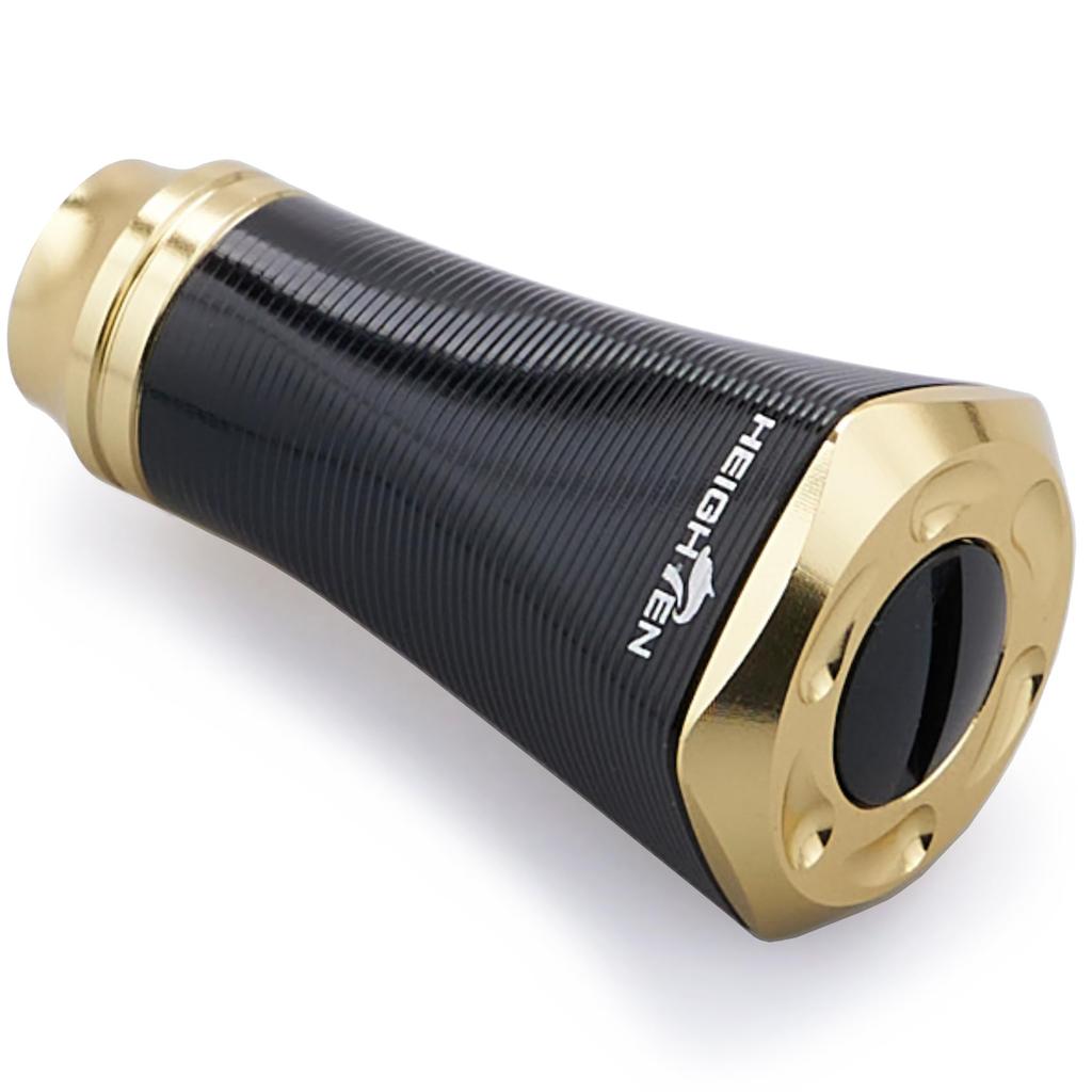 HEIGHTEN 20mm Reel Handle Knob for Shimano and Daiwa Tornado Series (Type A and Type S) (Black & Gold) (707)