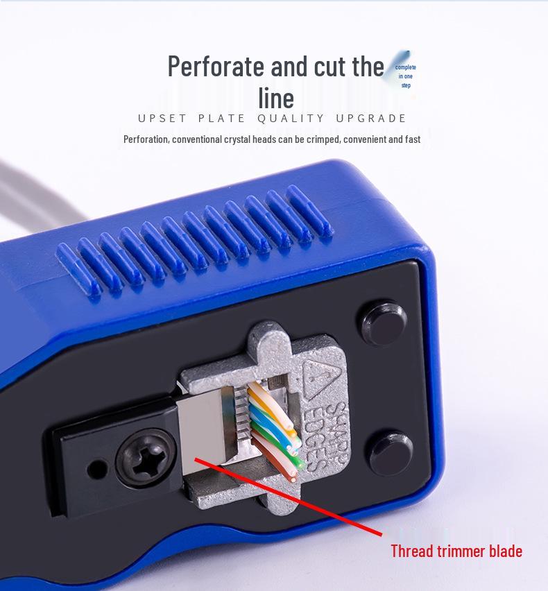 Professional Multifunctional Network Cable Pliers with 8P Crystal Head Crimping, Wire Stripper, and Cutter