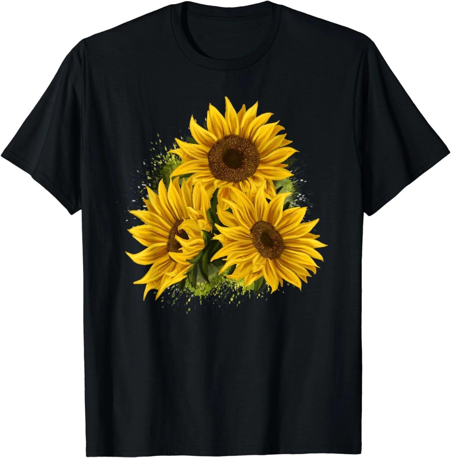Yellow Sunflower Floral Watercolor Positivity Gift Unisex T-Shirt M
