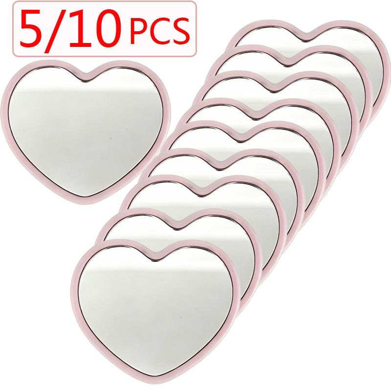 Mini Cute Love Makeup Mirror Party Gift Portable 5.5x6.5cm Pocket Mirror Kawaii Heart-shaped Mirror for Ladies Princesses Party
