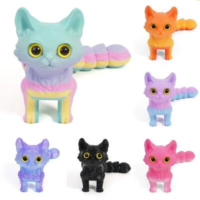 3D Printed Realistic Mini Animals Toy Articulated Joints Cat Figurine Multi-Jointed Movable Home Decor Desktop Craft Ornament