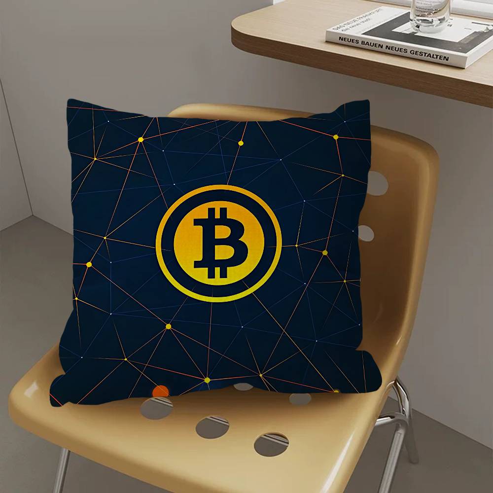 Luxury Bitcoins Pillow Cover for Bedroom Room and Living Room Sofa Decorative Cushion Cover