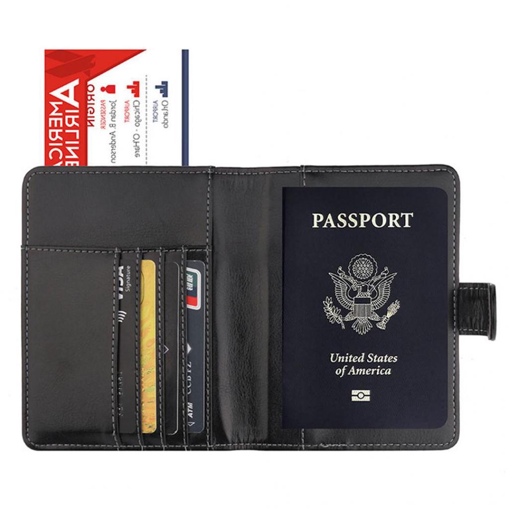 Fashion Passport Card Ticket Holder Faux Leather Unisex Travel Storage Bag