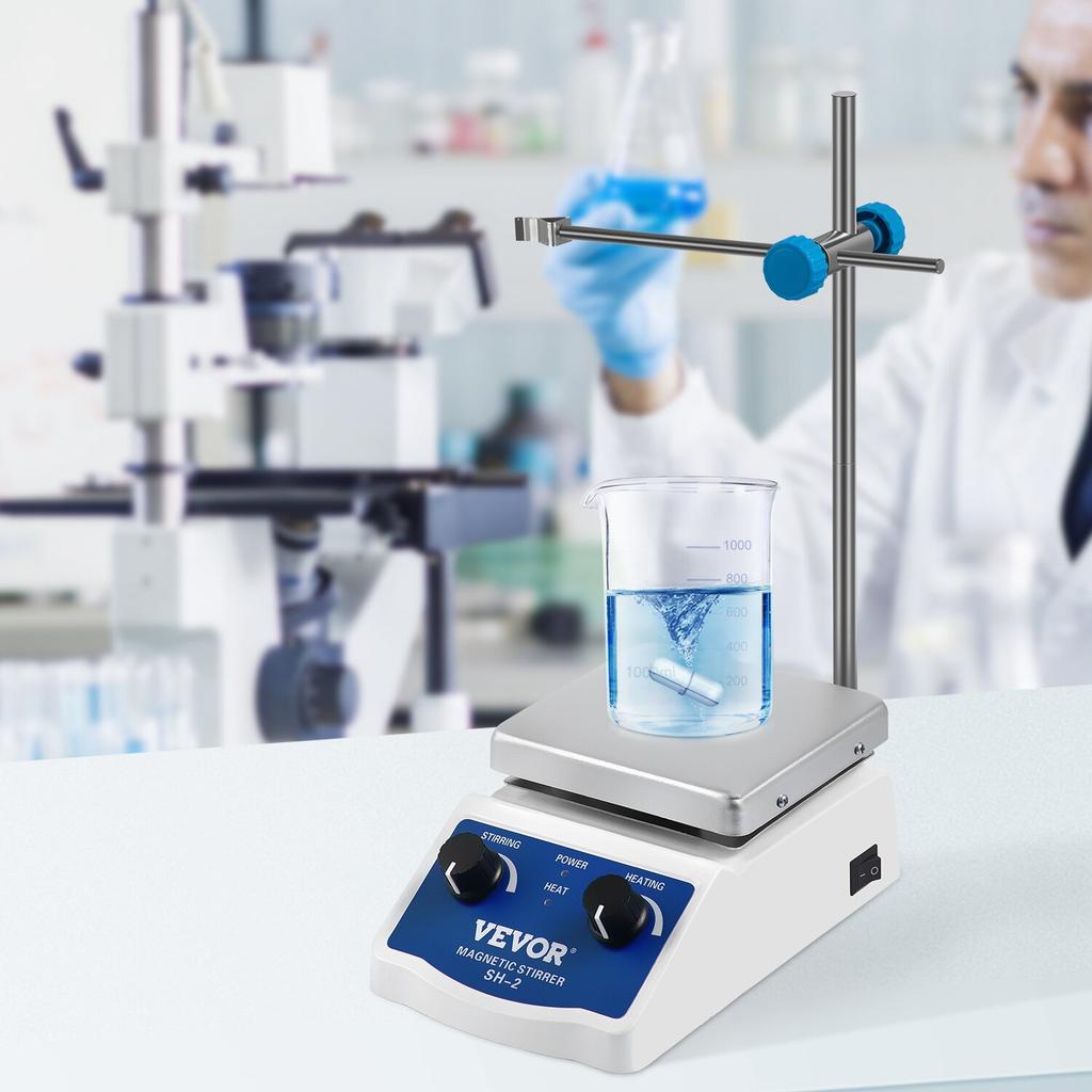 SH-2 Magnetic Stirrer Laboratory Magnetic Stirrer Hotplate 2000ml Mixing Capacity with Heating Plate Heating Mixer Digital Display