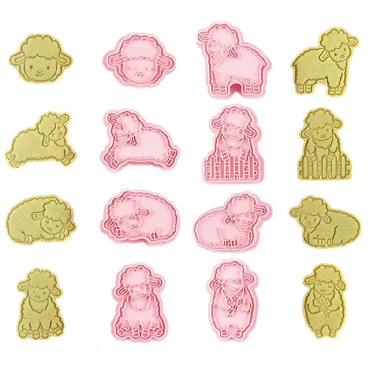 8 Pieces Cookie Cutters Sheep Shaped Biscuit Mold Kitchen Tools Plastic Material