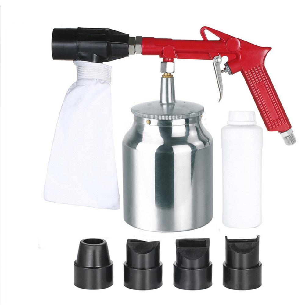 Sandblasting Gun with Sandblasting Canister and 4 Nozzles for Car Rust Repair