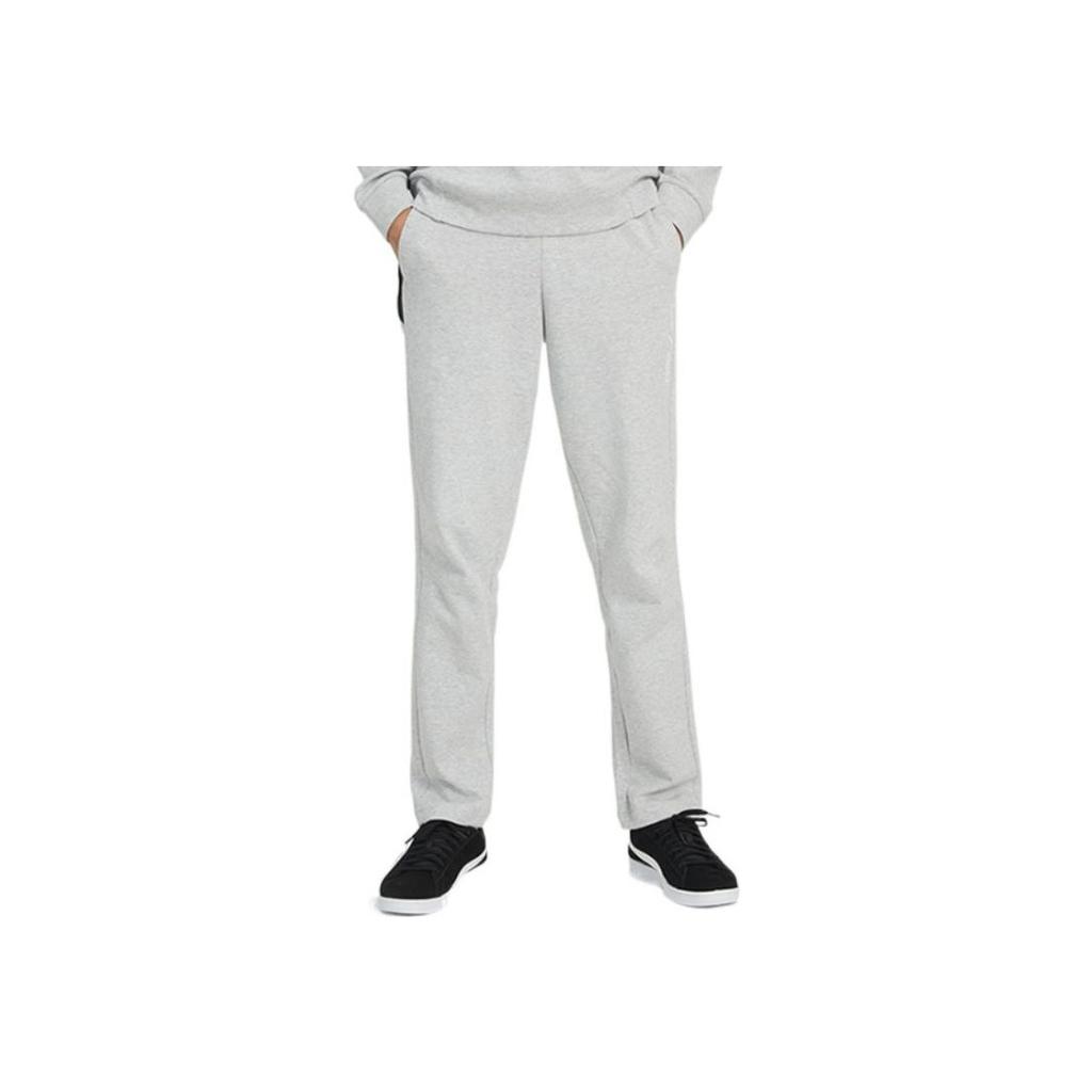Puma Solid Color Drawstring Elastic Casual Pants With Brand Logo Print Men Bottoms Grey 672406-04