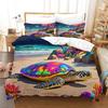 Sea Turtle Duvet Cover Set And Pillowcases75*50Cm, 3D Marine Animals Bedding Set And With Zipper Closure For Kids Boys Girls
