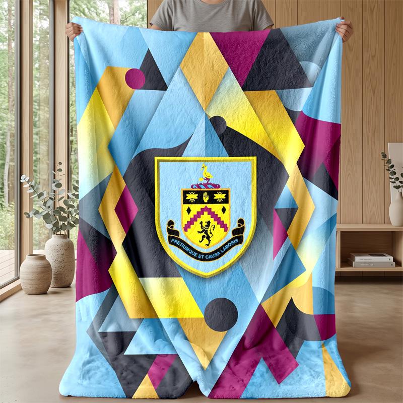 Coperta in Flanella con Stampa Calcio Burnley, Coperta Morbida Calda Leggera per Divano Letto Campeggio