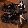 Platform High-top Shoes Women's 2025 Autumn and Winter New Inner Height-increasing Women's Shoes British Style Small Leather Shoes Versatile Thermal 