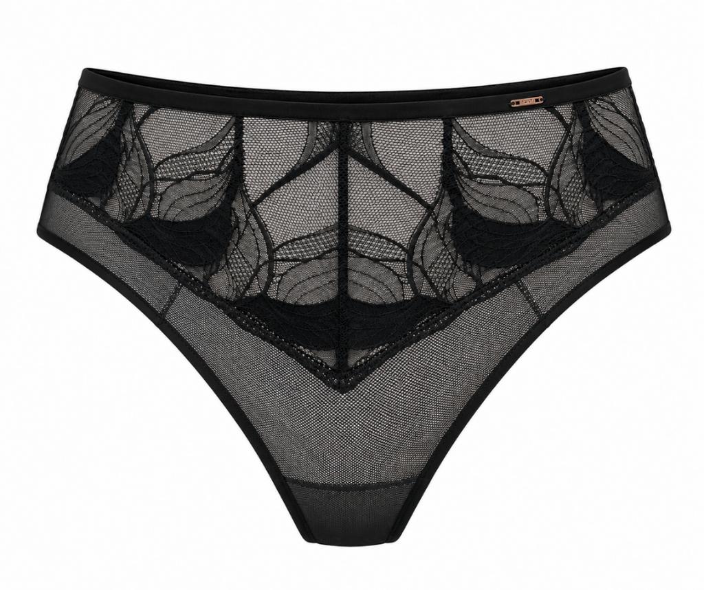 Majtki Koronkowe Wysoki Stan Modelujące Figi Rich Enough czarne Alles