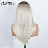 Noble Synthetic Lace Front Wigs For Women Straight Pre Plucked Layered Wig 13x3 Frontal Wigs Ombre Blonde White Cosplay Lace Wig