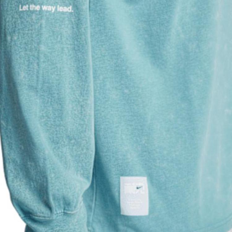 Nike Sportswear Loose Thick Round Neck Dopamine Long Sleeve T-Shirt Men Tops Denim-Blue Green HQ0893464