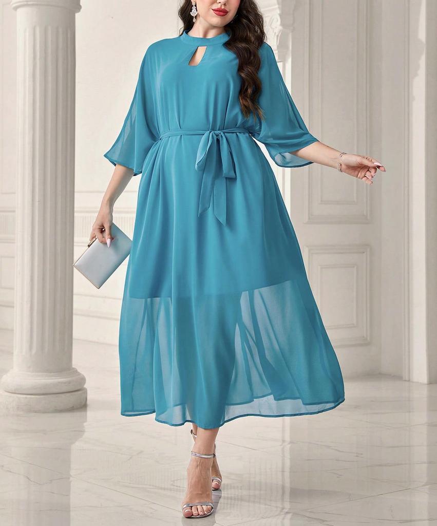 Plus Size Women's Printed Commuter Fashion Dress for Spring & Autumn