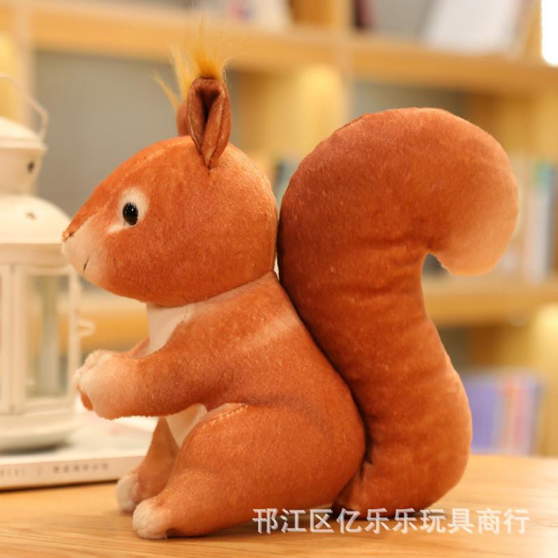 Squirrel Toy Plush Animal Stuffed Field Mouse Doll Bedroom Decoration Gift Kids