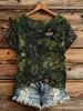 Blumenprint Rundhals Pullover Kurzarm Strickpullover für Damen - Sommer 2026 Edition