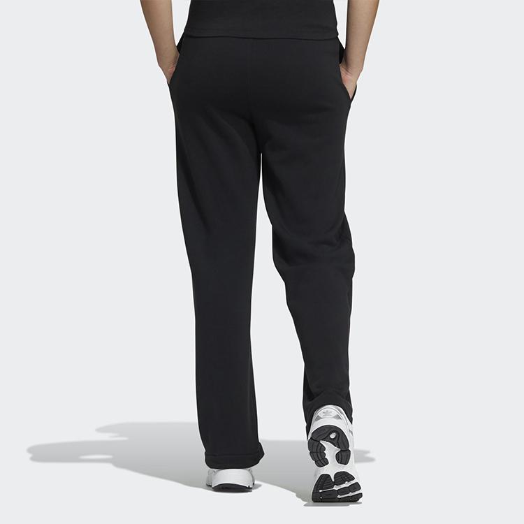 Adidas Originals FW22 Solid Color Button Straight Leg Wide Leg Casual Pants Women Bottoms Black HL9394