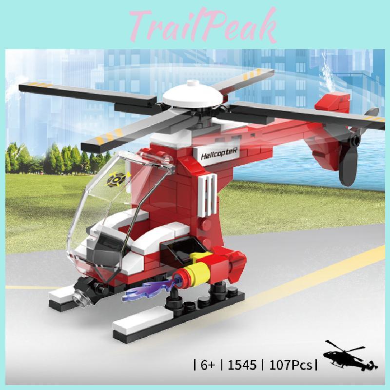 Assembly Aircraft Firefighting Building Block Model Ornament Children Toy Gift