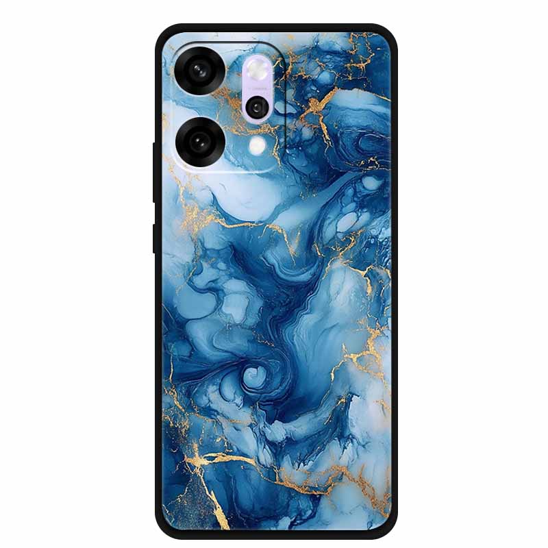 Funda de Dibujos Animados Para OPPO Reno 14 Pro Funda de Teléfono Suave de Silicona Para OPPO Reno14Pro Negra TPU Protectora Carcasa Trasera Mármol Para