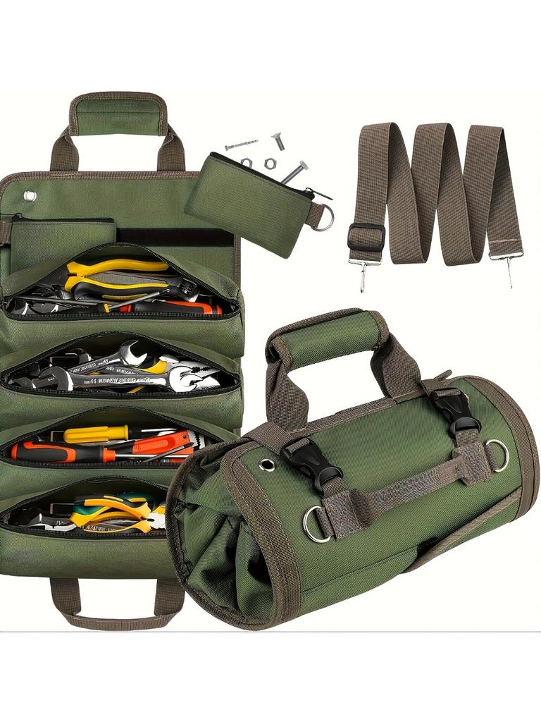 1pc Heavy Duty Tool Organizer Bag, Multi Compartment Storage Case for Tools, Camping, Gardening, DIY, Workshop & Garage Use