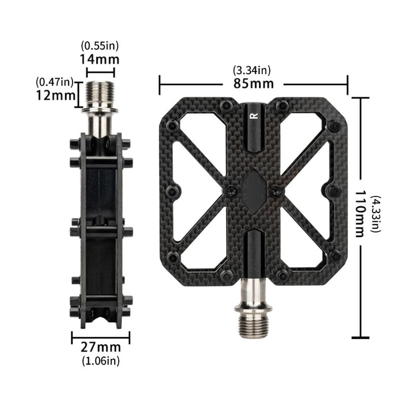 Light Weight Bicycles Platform Pedals 3 Seal Bearings Nonslip Bicycles Pedals for Mountain Cycling Road Bicycles