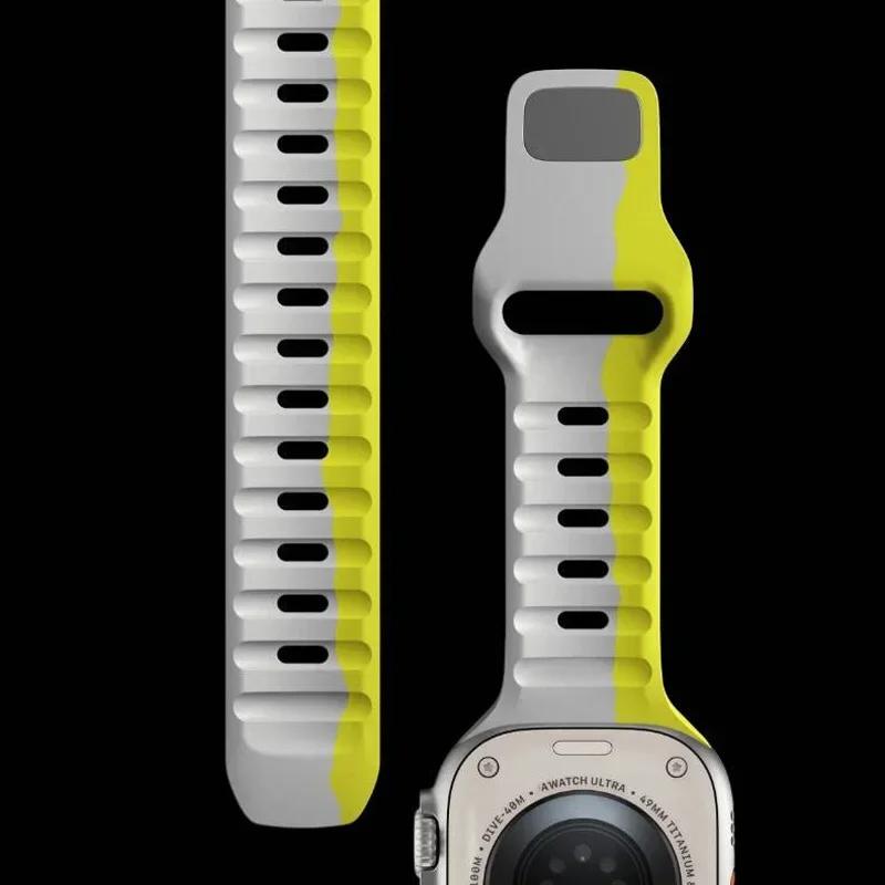 Soft Silicone Strap For Apple Watch Band Ultra 2 49mm 44mm 45mm 42mm 41mm 42mm sport Watchband iwatch Serise 5 6 7 8 9 bracelet