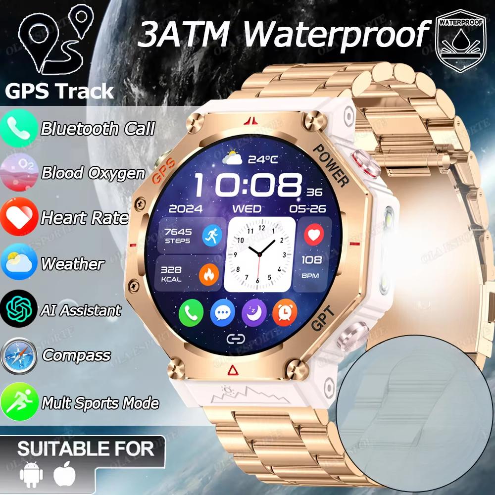 2025 New Swimming Smart Watch Watch IP69K Waterproof BT Call GPS Compass Amoled Military Sport Smartwatch Men Women for Xiaomi Huawei